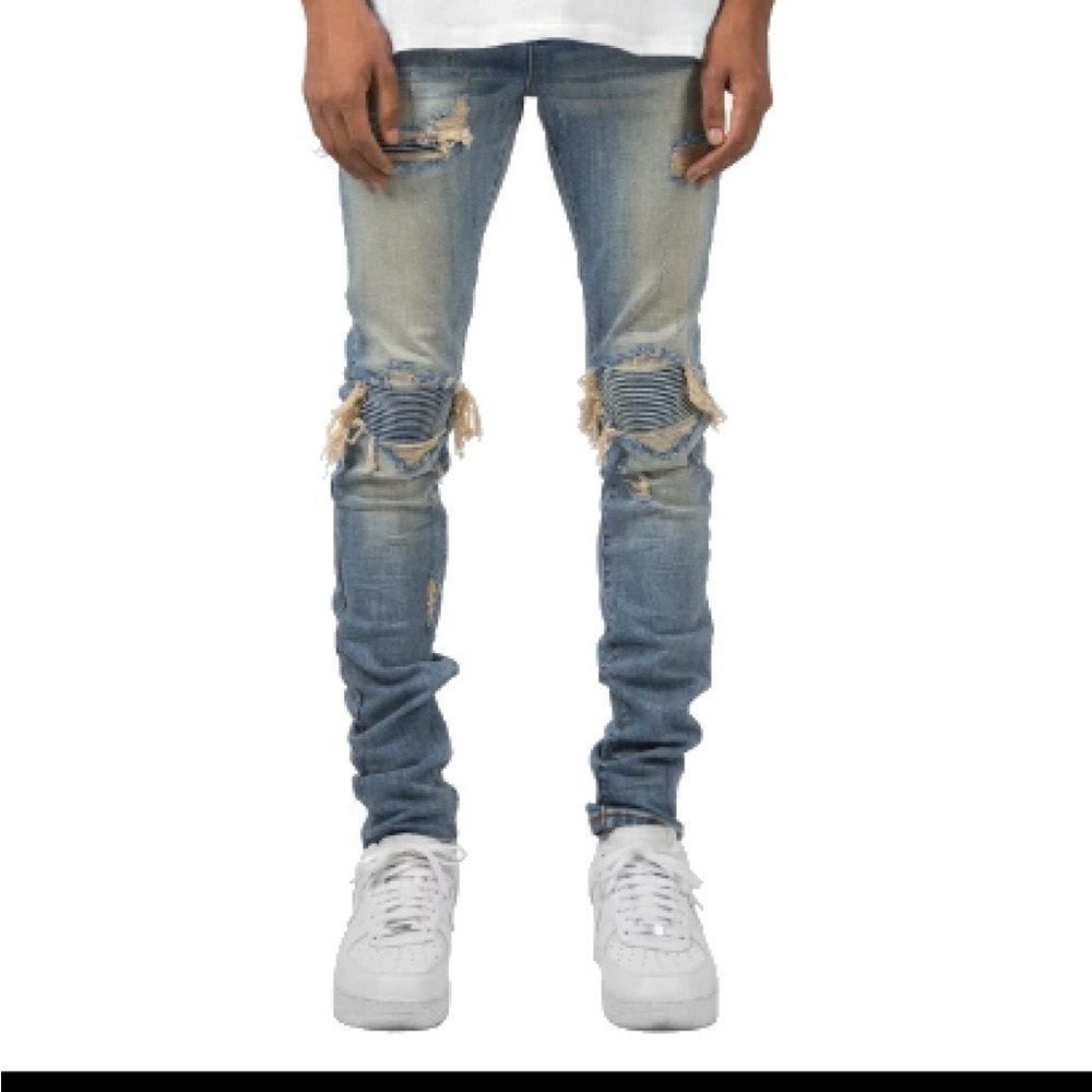 MNML skinny destroyed jeans men